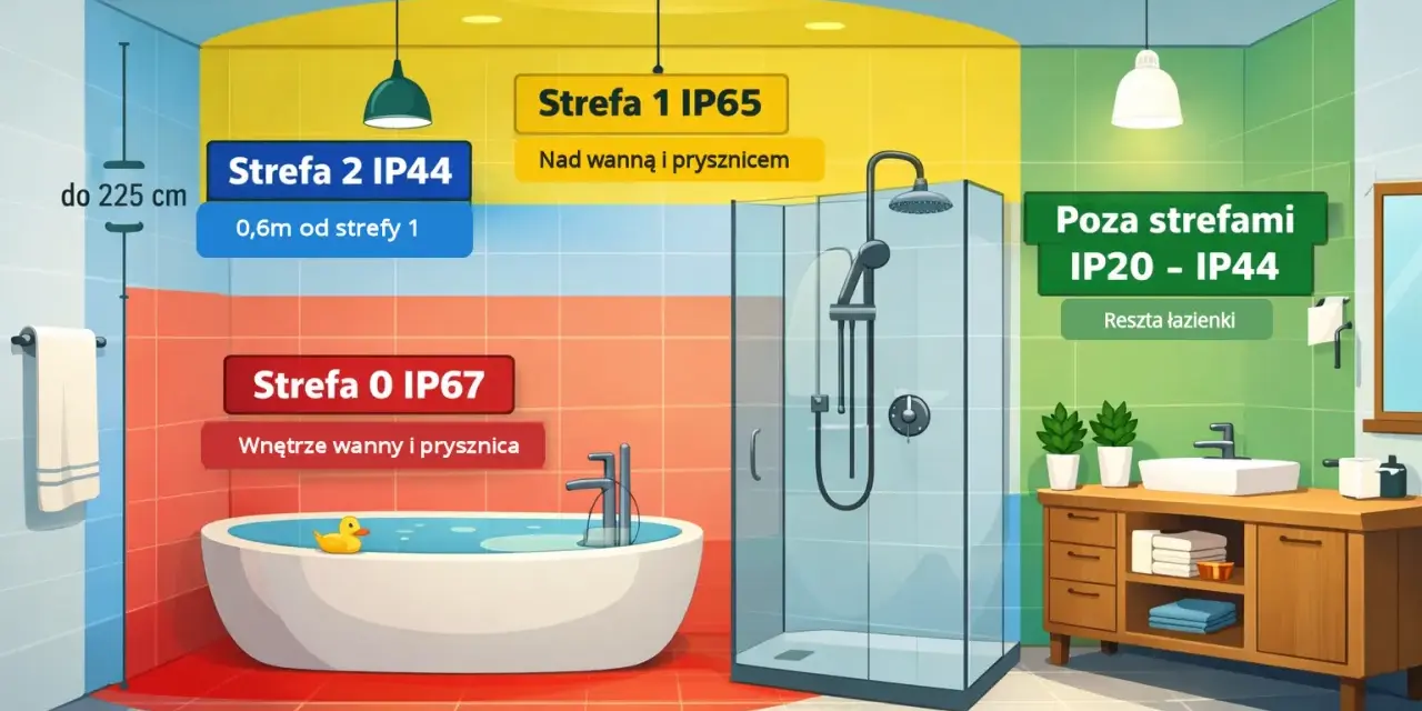 Łazienka: Klasa IP lamp. Jak uniknąć porażenia prądem?