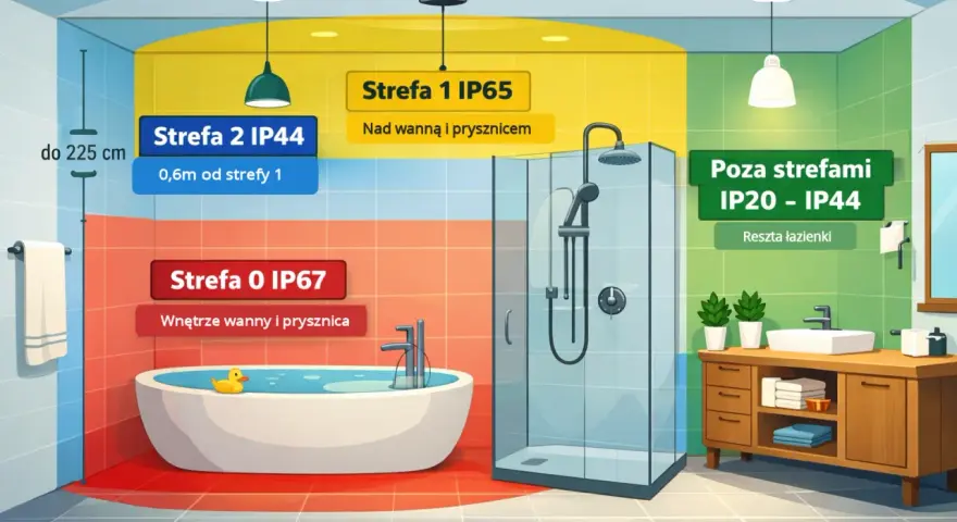 Łazienka: Klasa IP lamp. Jak uniknąć porażenia prądem?